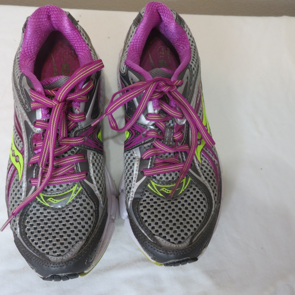 Saucony Guide 7 Women Running Shoes Grey Purple Citron 10206-2 Size 6.5